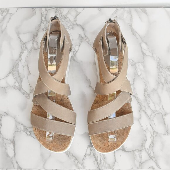 Adrienne Vittadini Sport Cables Platform Sandal Wedge Taupe Size 9.5 - Picture 4 of 8